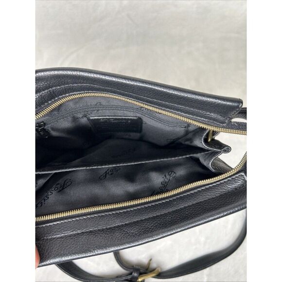 Fossil 1954 Pebbled Black Leather Crossbody Purse Shoulder Bag 75082 With Key 9" - Picture 5 of 9